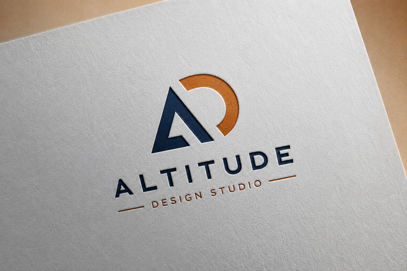 A premium embossed logo design on paper
